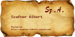 Szafner Albert névjegykártya